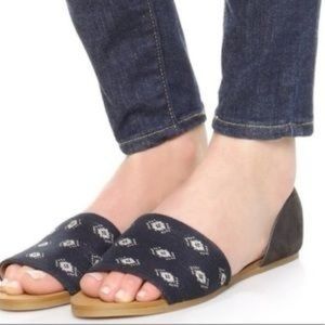 Madewell Thea ikat and suede blue sandals - sz 9.5